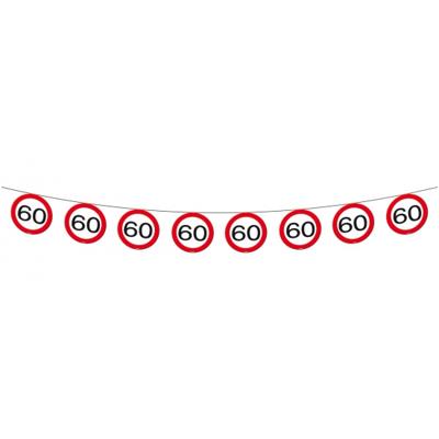 Slinger 60 jaar - 3x - verkeersborden - 10 meter - 60e verjaardag vlaggenlijn - versiering Slinger 60 jaar - 3x - verkeersborden - 10 meter - 60e verjaardag vlaggenlijn - versiering