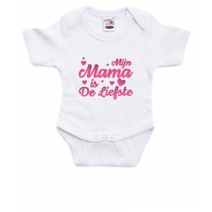 Mijn mama is de liefste cadeau baby rompertje wit jongen/meisje 92 (18-24 maanden)  -