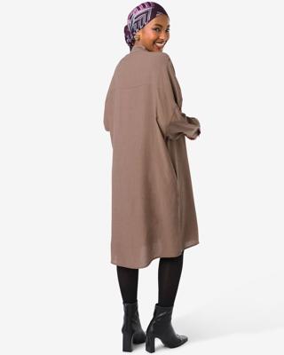 HEMA Damesjurk Senna ribbel midi taupe (taupe)