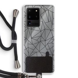 Geometrische lijnen zwart: Samsung Galaxy S20 Ultra Transparant Hoesje met koord