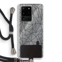 Geometrische lijnen zwart: Samsung Galaxy S20 Ultra Transparant Hoesje met koord