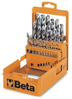 Beta Set spiraalboren, korte uitvoering HSS volledig geslepen glimmende afwerking (art. 142) in kistje 412/SP19 - 004120419