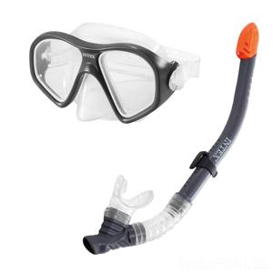 Intex snorkelset Reef Rider zwart 2-delig