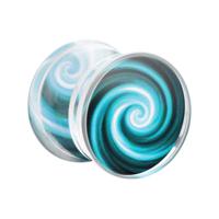 Double Flared Plug met Psychedelic Rainbow Design Acryl Tunnels & Plugs