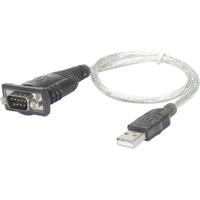 Manhattan USB 1.1 Adapter [1x USB 1.1 stekker A - 1x D-sub stekker 9-polig] Adapter 45.00 cm Vergulde steekcontacten