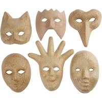 Creativ Company Maskers, h: 12-21 cm, 6 stuk/ 1 doos