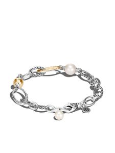 John Hardy bracelet Classic Chain en or 18ct et argent orné de perles