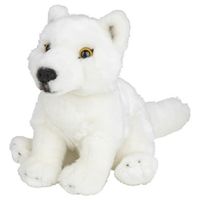 Pluche witte wolf/wolven knuffel 18 cm speelgoed - thumbnail