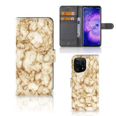 OPPO Find X5 | Bookcase | Marmer Goud