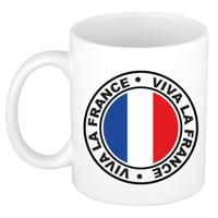 Cadeau koffiemok Viva la France - vlag - I love - 300 ml - keramiek