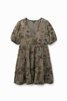 Jurk met camoflower en Mickey Mouse - GREEN - S