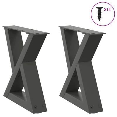 Salontafelpoten 2 st 30x(30-31,3) cm staal antraciet