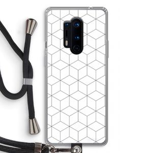Zwart-witte kubussen: OnePlus 8 Pro Transparant Hoesje met koord