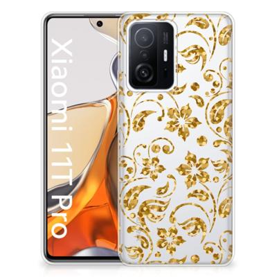 Xiaomi 11T | 11T Pro | TPU Case | Gouden Bloemen Xiaomi 11T | 11T Pro | TPU Case | Gouden Bloemen