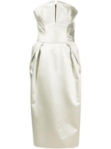 Maison Margiela robe bustier en soie à coupe mi-longue - Vert