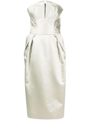 Maison Margiela robe bustier en soie à coupe mi-longue - Vert