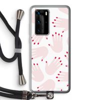 Hands pink: Huawei P40 Pro Transparant Hoesje met koord