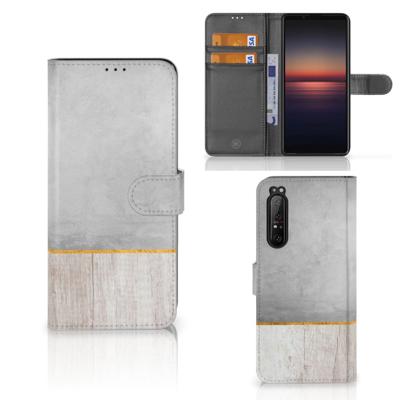 Sony Xperia 1 II | Book Style Case | Wood Concrete