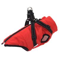 VidaXL Hondenjas met harnas waterdicht reflecterend rood l32 VidaXL Hondenjas met harnas waterdicht reflecterend rood l32