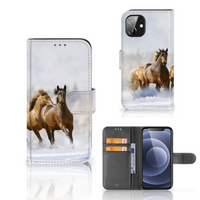 Apple iPhone 12 Mini Telefoonhoesje met Pasjes Paarden