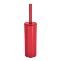 Spirella Luxe Toiletborstel in houder Cannes - rood - metaal - 40 x 9 cm - met binnenbak - Toiletborstels
