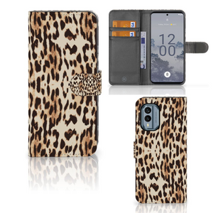 Nokia X30 Telefoonhoesje met Pasjes Leopard