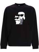 Karl Lagerfeld sweat à motif Ikonik - Noir