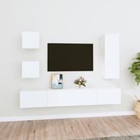 5-delige Tv-meubelset bewerkt hout wit