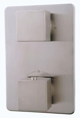 Wiesbaden Rombo afbouwdeel inbouwthermostaat 2 weg geborsteld staal