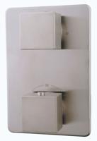 Wiesbaden Rombo afbouwdeel inbouwthermostaat 2 weg geborsteld staal