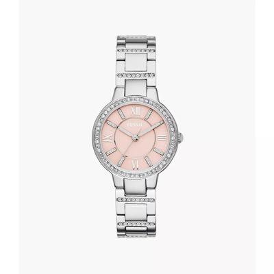 Fossil dames Virginia zilverkleurig roestvrij stalen horloge ES3504