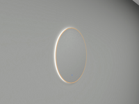 Wiesbaden Novi ronde spiegel met dimbare LED-verlichting 80 cm, geborsteld messing