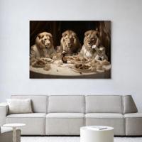Urban Cotton Wandkleed 'The Gentlelions Club' 145 x 190cm in Frame - black