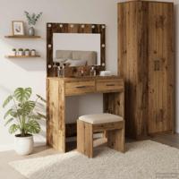 Kaptafel met lade Oud Hout 78.5 x 41 x 135 cm Bewerkt hout