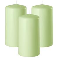 Enlightening Candles Cilinder/stompkaars - 3x - lichtgroen - D6 x H8 cm - 27 branduur