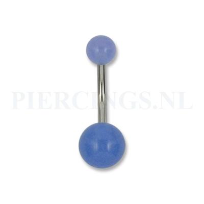 Navelpiercing licht blauw bruis