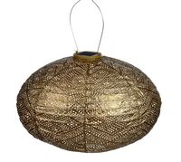 Solar lampion oval ikat 40 cm goud - Lumiz