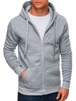 Mannen sweatshirt met rits B895 - grijs, maat L - thumbnail