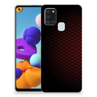 Samsung Galaxy A21s | TPU bumper | Geruit Rood