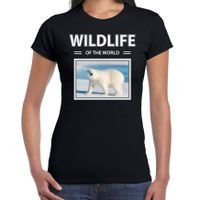 IJsbeer t-shirt met dieren foto wildlife of the world zwart voor dames - thumbnail