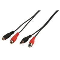 Valueline CABLE-451/5 audio kabel 5 m 2 x RCA Zwart, Rood
