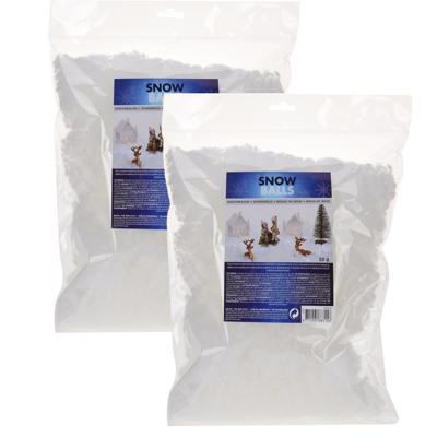 Kunstsneeuw sneeuwvlokken- 100 gram - wit - nepsneeuw