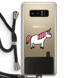 Eenhoorn: Samsung Galaxy Note 8 Transparant Hoesje met koord