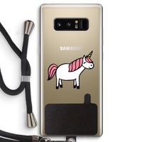 Eenhoorn: Samsung Galaxy Note 8 Transparant Hoesje met koord