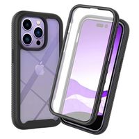 360 Protection Series iPhone 14 Pro Case - Zwart / Doorzichtig - thumbnail