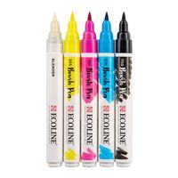 Talens Ecoline Brush pen, etui met 5 stuks in de primaire kleuren - thumbnail