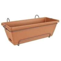 Elho Barcelona Balconiere Allin1 50 - Bruin - L 50 x B 28 x H 19 cm - Buitenbalkon - 100% gerecycled