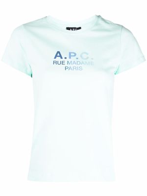A.P.C. t-shirt en coton à logo imprimé - Vert