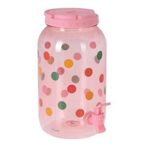 Drank dispenser/limonadetap - met tapje - kunststof - 3750 ml - roze - H27 x D19 cm