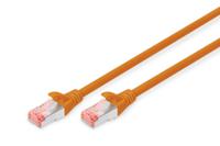 Digitus DK-1644-005/OR RJ45 Netwerkkabel, patchkabel CAT 6 S/FTP 0.50 m Oranje Halogeenvrij, Verdraaide paren 1 stuk(s)